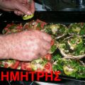 Μανιτάρια ψητά με τυριά και πιπεριές