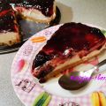 Cheesecake με μαρμελάδα μαυροκέρασο