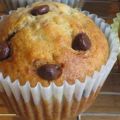 Muffins μπανάνας με κομμάτια σοκολάτας