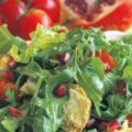Σαλάτα ρόκα με μανιτάρια και παξιμάδι