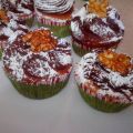 CUP CAKES ΒΑΝΙΛΙΑΣ ΜΕ  frosting ΣΟΚΟΛΑΤΑ ΚΑΡΥΔΙ