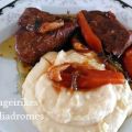 Μοσχάρι λεμονάτο με  πουρέ