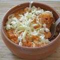 Γαρίδες σαγανάκι με Μαυροδάφνη και Φέτα